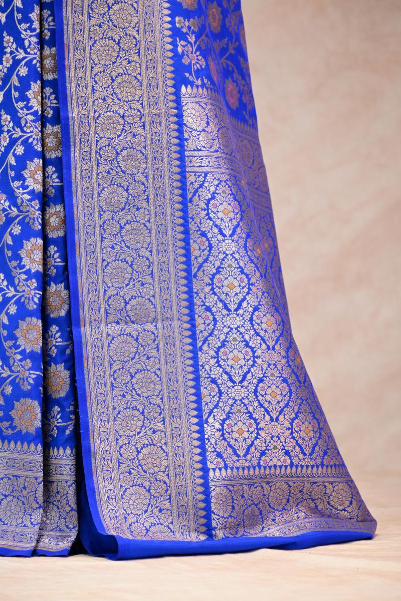 Banarasi Semi Kataan Silk Saree with Golden Zari