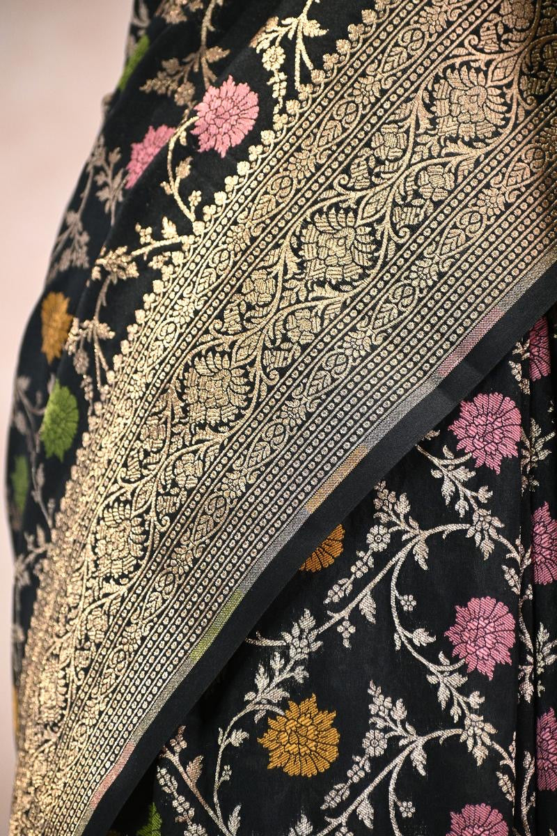 Semi Kataan Silk Saree with Golden Zari