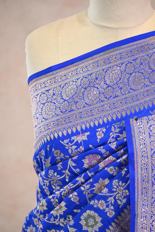 Banarasi Semi Kataan Silk Saree with Golden Zari