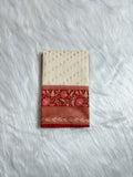 Semi Kataan Silk Banarasi Saree with Multi Meena Border & Booti in Pot