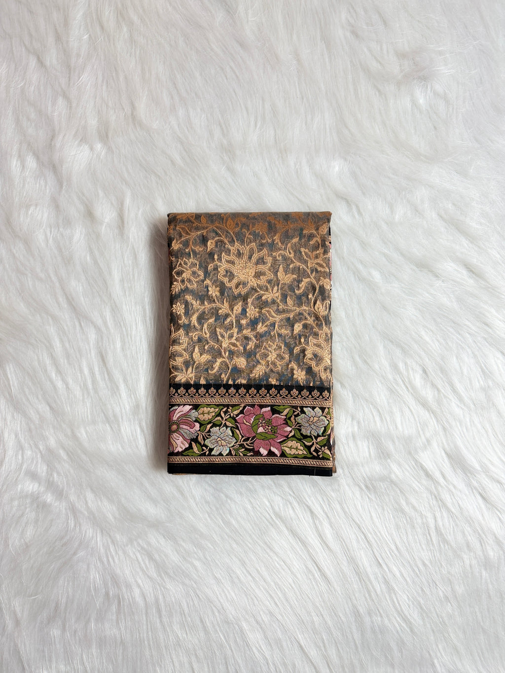 Semi Kora Silk with Multi meena border