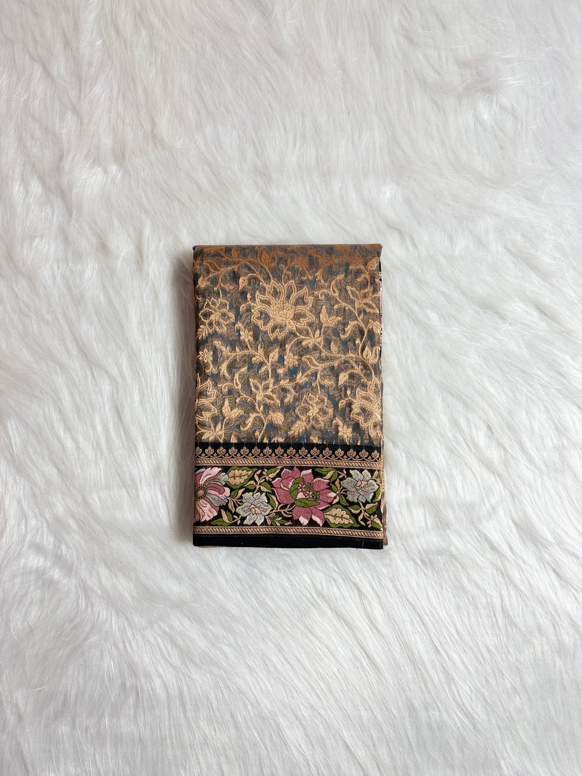 Semi Kora Silk with Multi meena border
