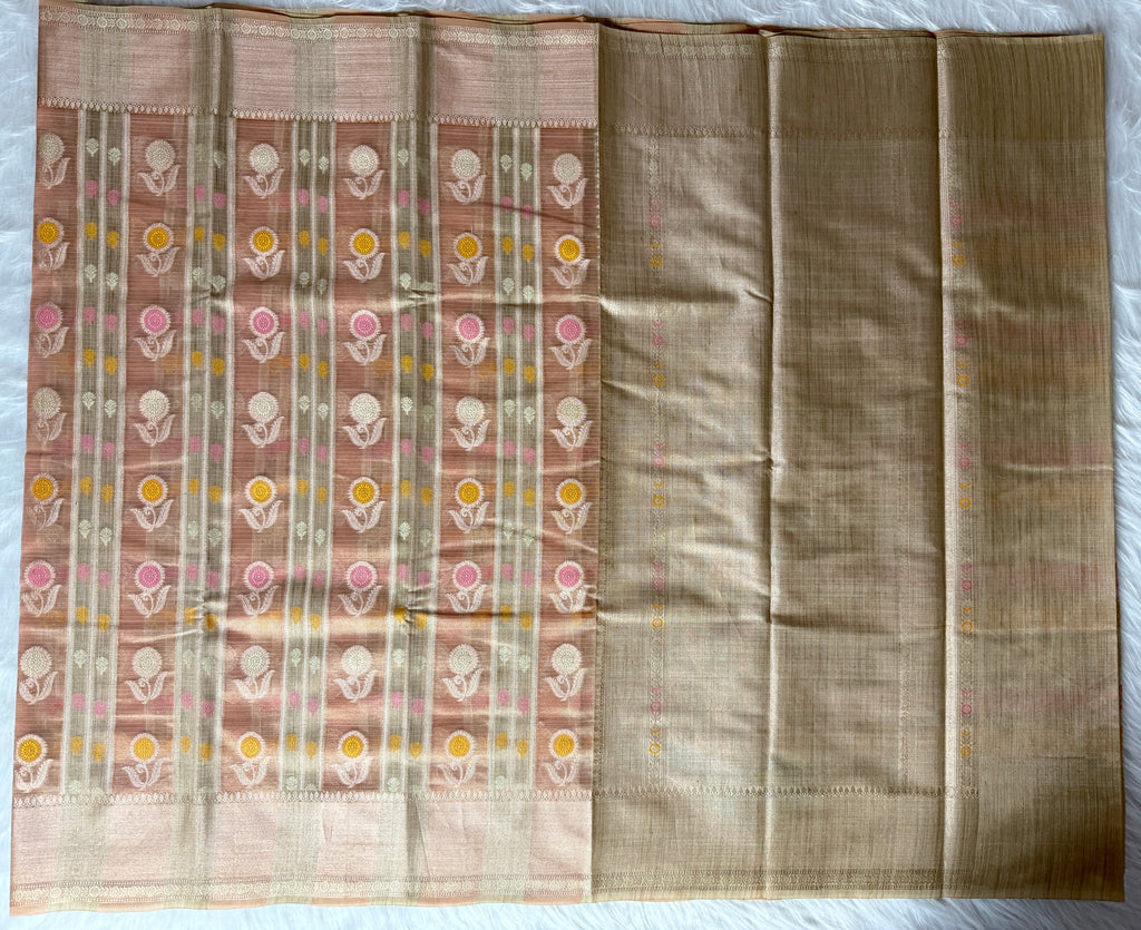 Banarasi Kora Elegant Patti (Stripe) Weaving