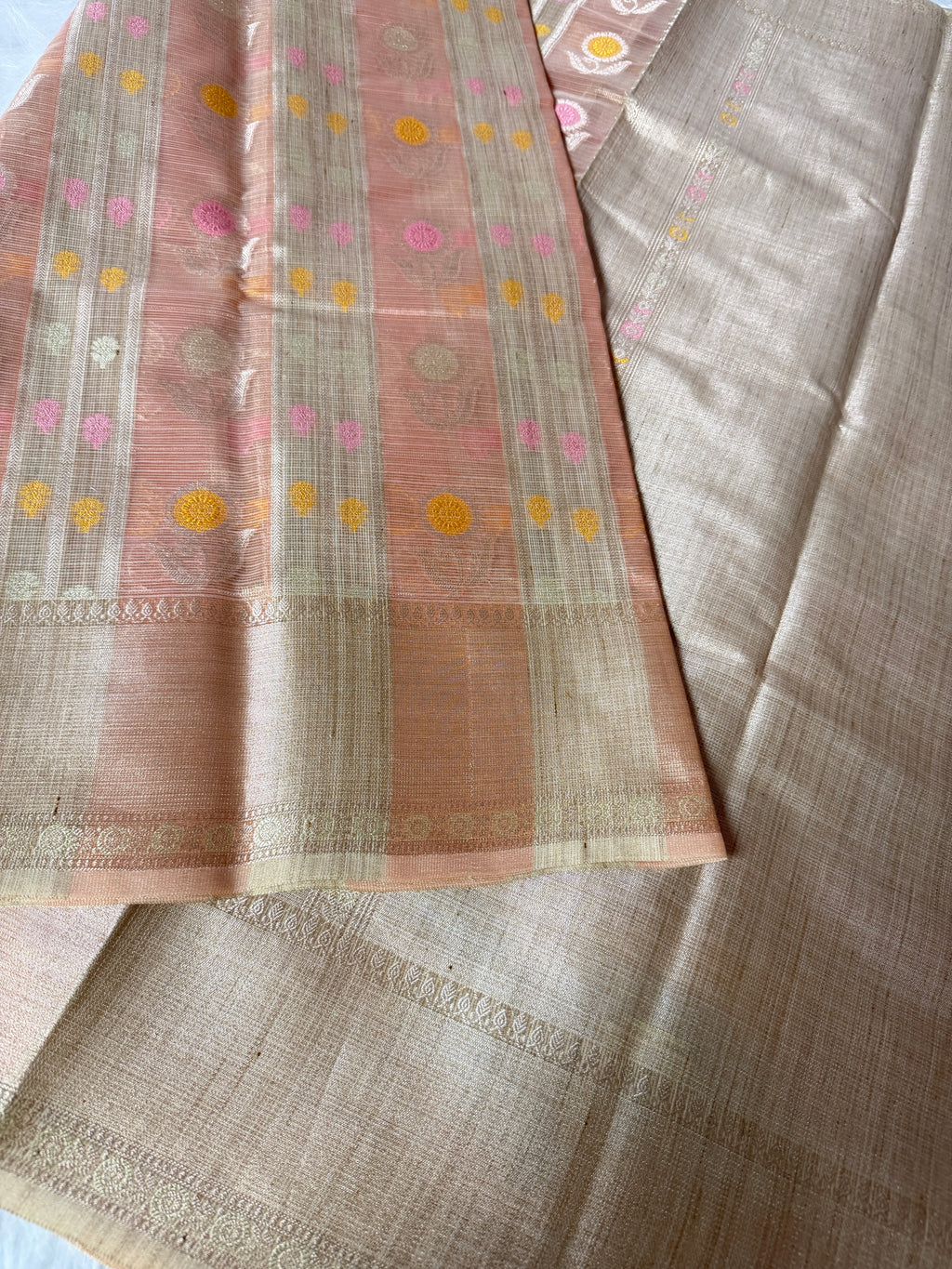 Banarasi Kora Elegant Patti (Stripe) Weaving