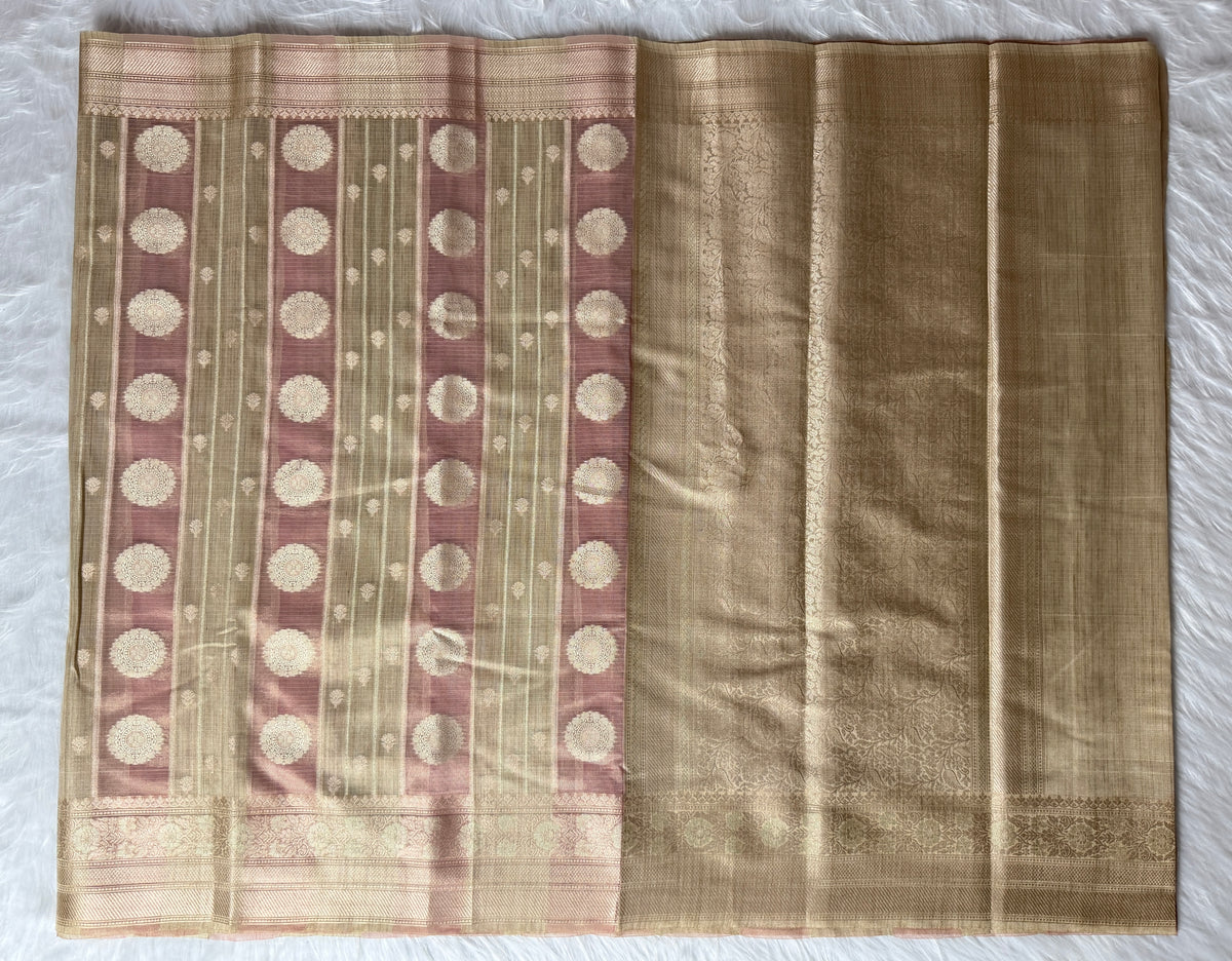 Banarasi Kora Elegant Patti (Stripe) Weaving