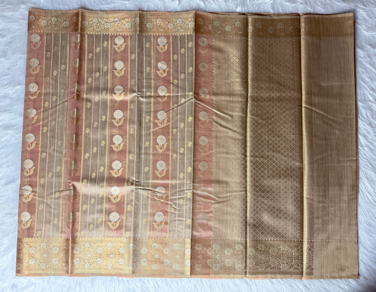 Banarasi Kora Elegant Patti (Stripe) Weaving