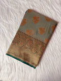 Kora Tissue Saree with Kadhiyal Border & Traditional Pallu