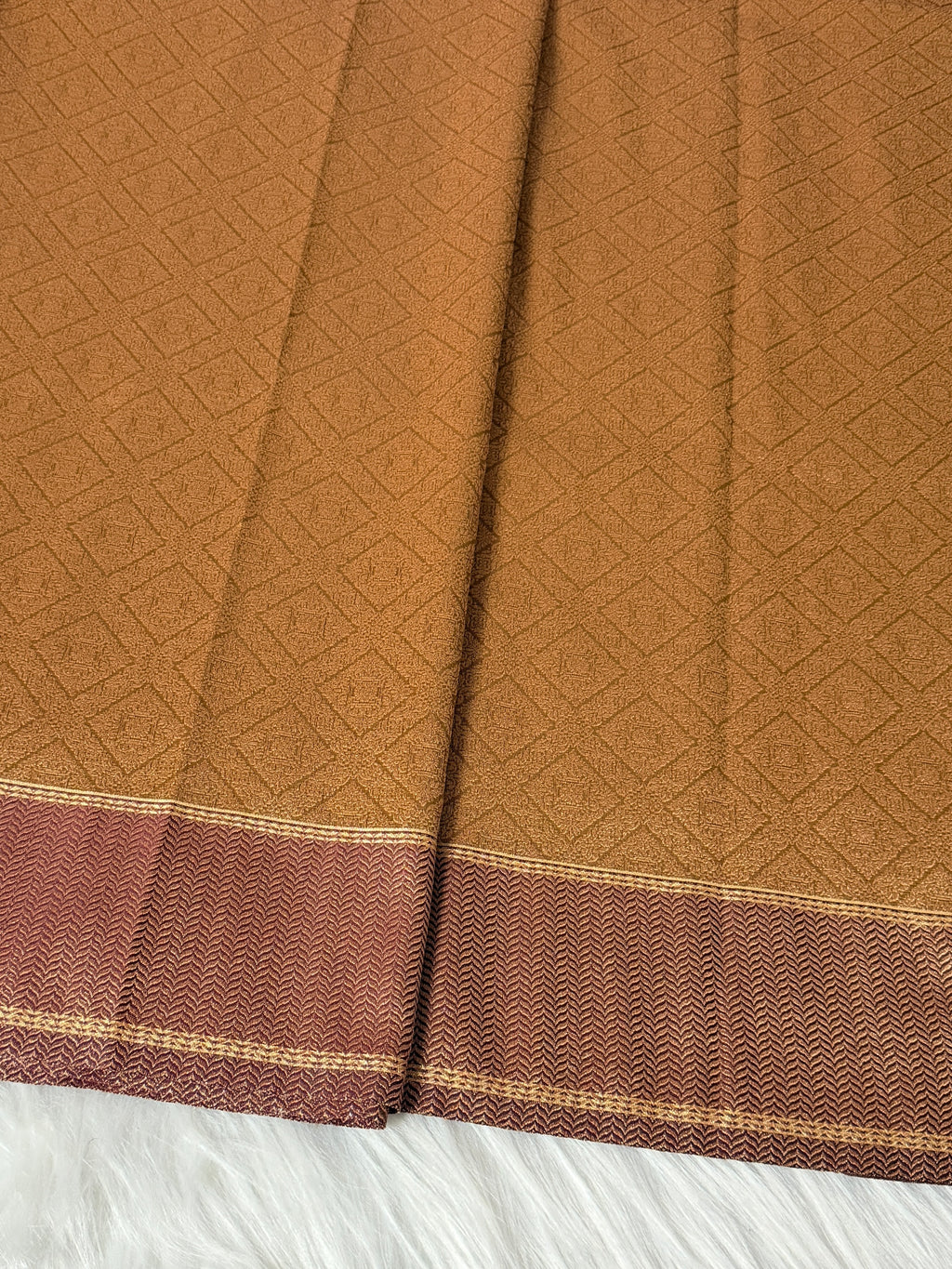 Mustard Gold Banarasi Kora Tissue Saree with Satin Border & Traditional Pallu
