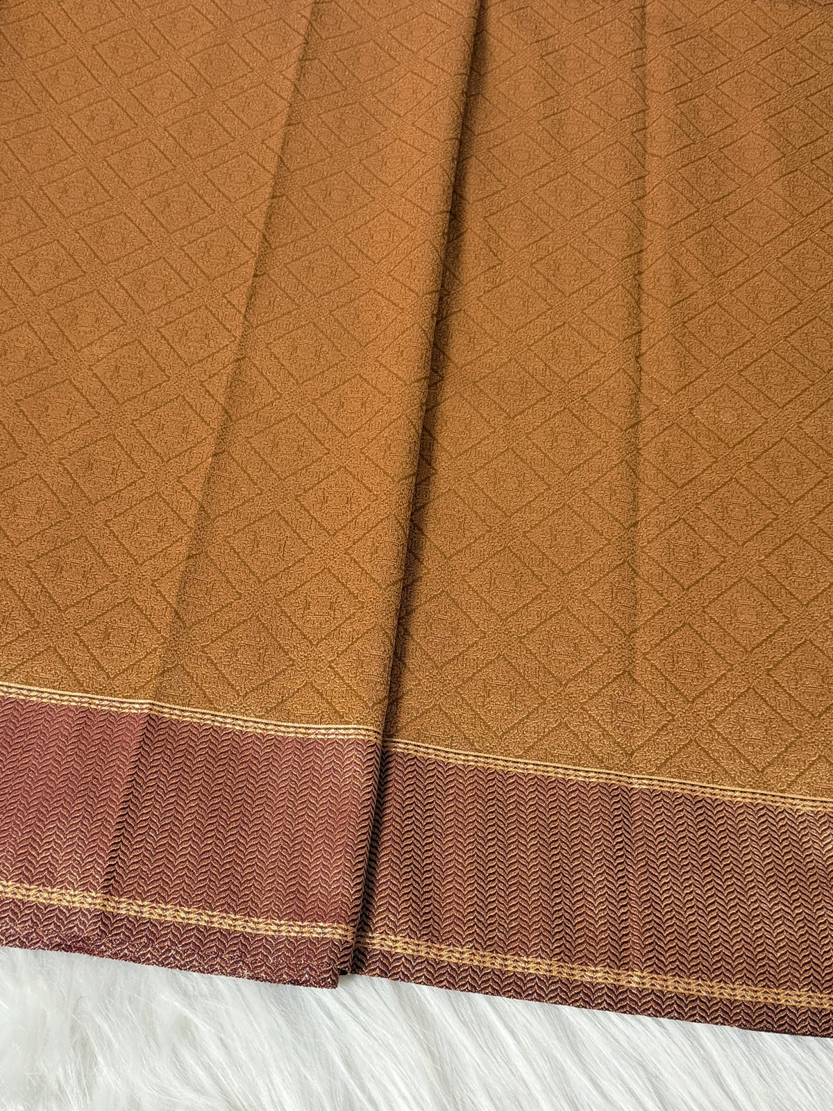 Mustard Gold Banarasi Kora Tissue Saree with Satin Border & Traditional Pallu