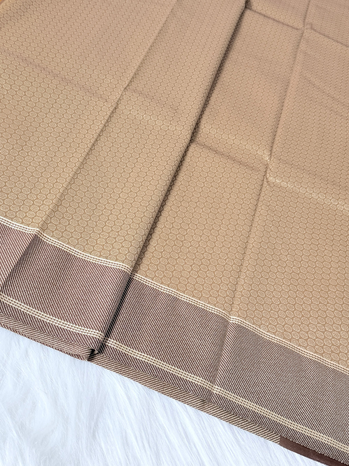 Mustard Gold Banarasi Kora Tissue Saree with Satin Border & Traditional Pallu