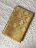 Mustard Gold Kora Tissue Banarasi Saree with Traditional Pallu