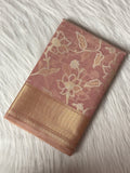 Pink Kora Tissue Banarasi Saree with Traditional Pallu