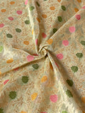 Pista Colour Kora Tissue Banarasi Saree