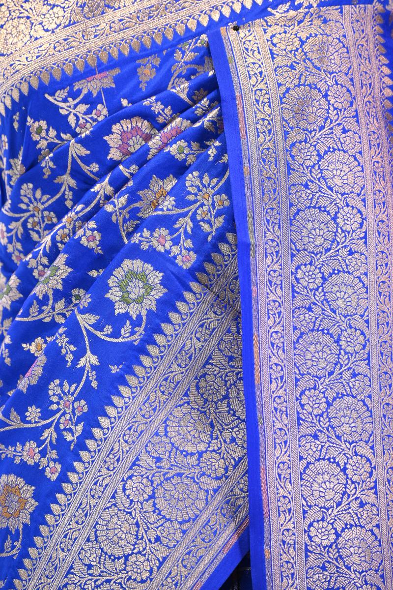 Banarasi Semi Kataan Silk Saree with Golden Zari