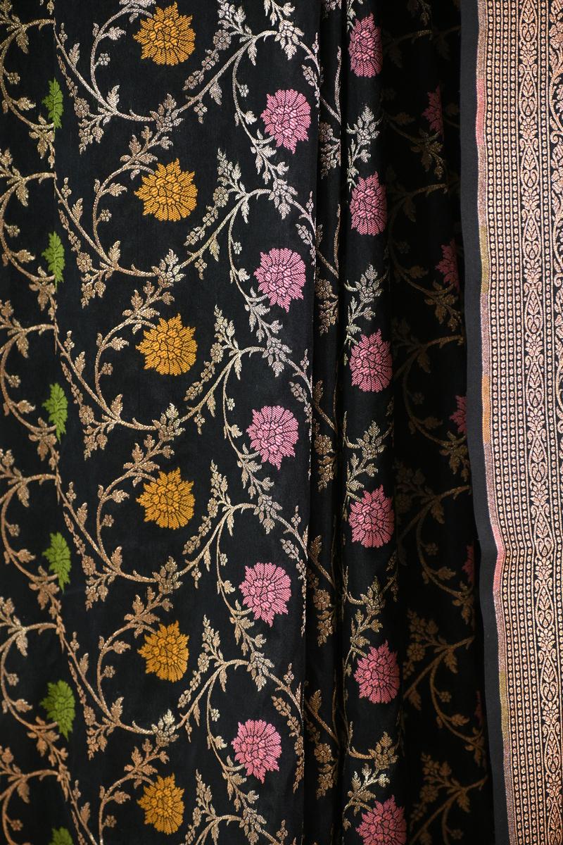 Semi Kataan Silk Saree with Golden Zari