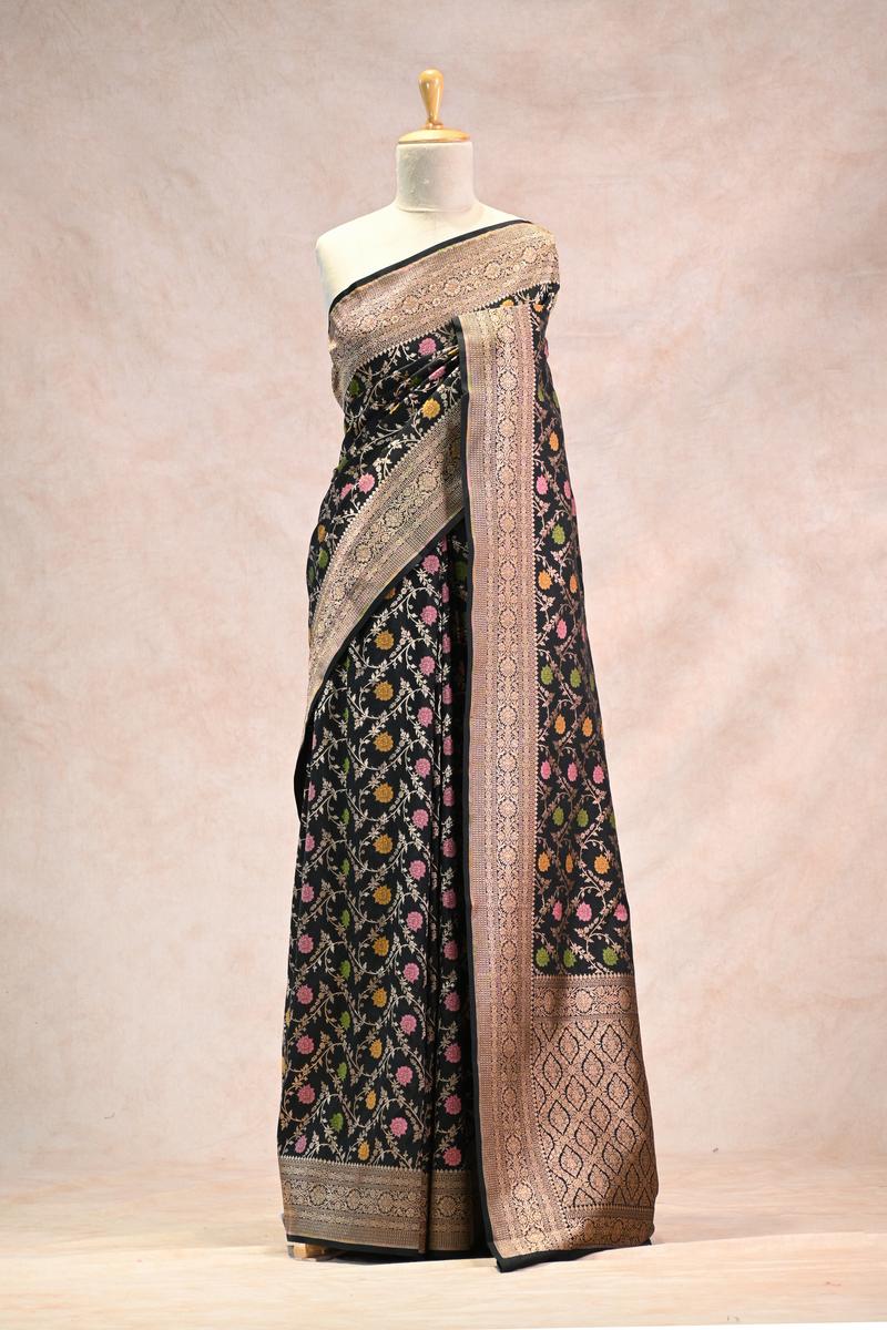 Semi Kataan Silk Saree with Golden Zari