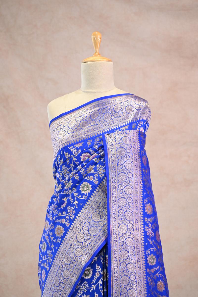 Banarasi Semi Kataan Silk Saree with Golden Zari